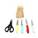 Knife Set with Wooden Stand (5 Piece)